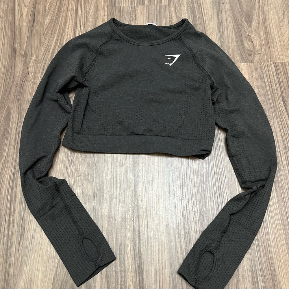 Gymshark women sz XS Adapt Fleck Seamless Long-sleeve Crop Top